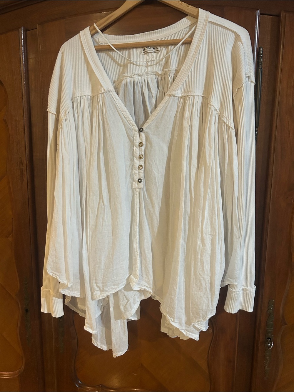 We the People oversized Lyrical Tunic creamy white size XS #1156 - Picture 3 of 6